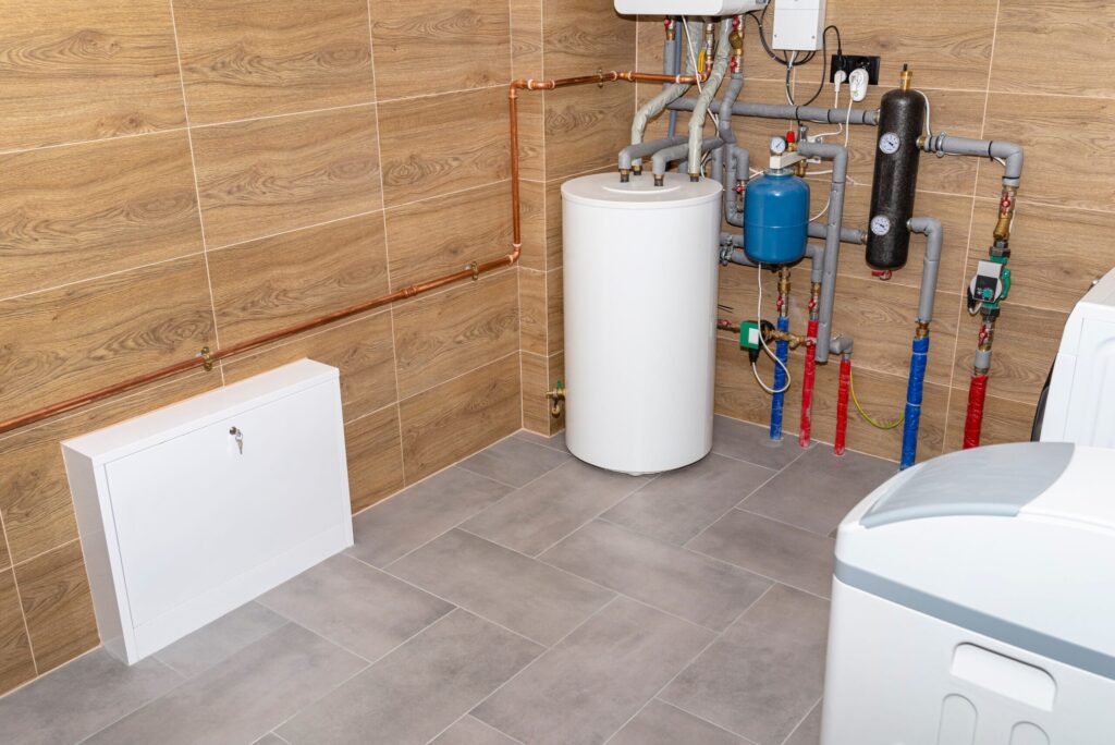 Residential water heater and plumbing system installed in Warrington